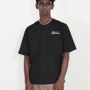 SLOGAN PRINT BLACK T SHIRT