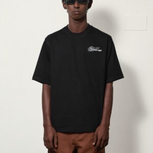 SLOGAN PRINT BLACK T SHIRT